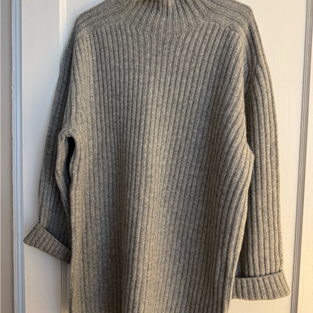 J. Crew Heather Gray Ribbed Sweater Dress
